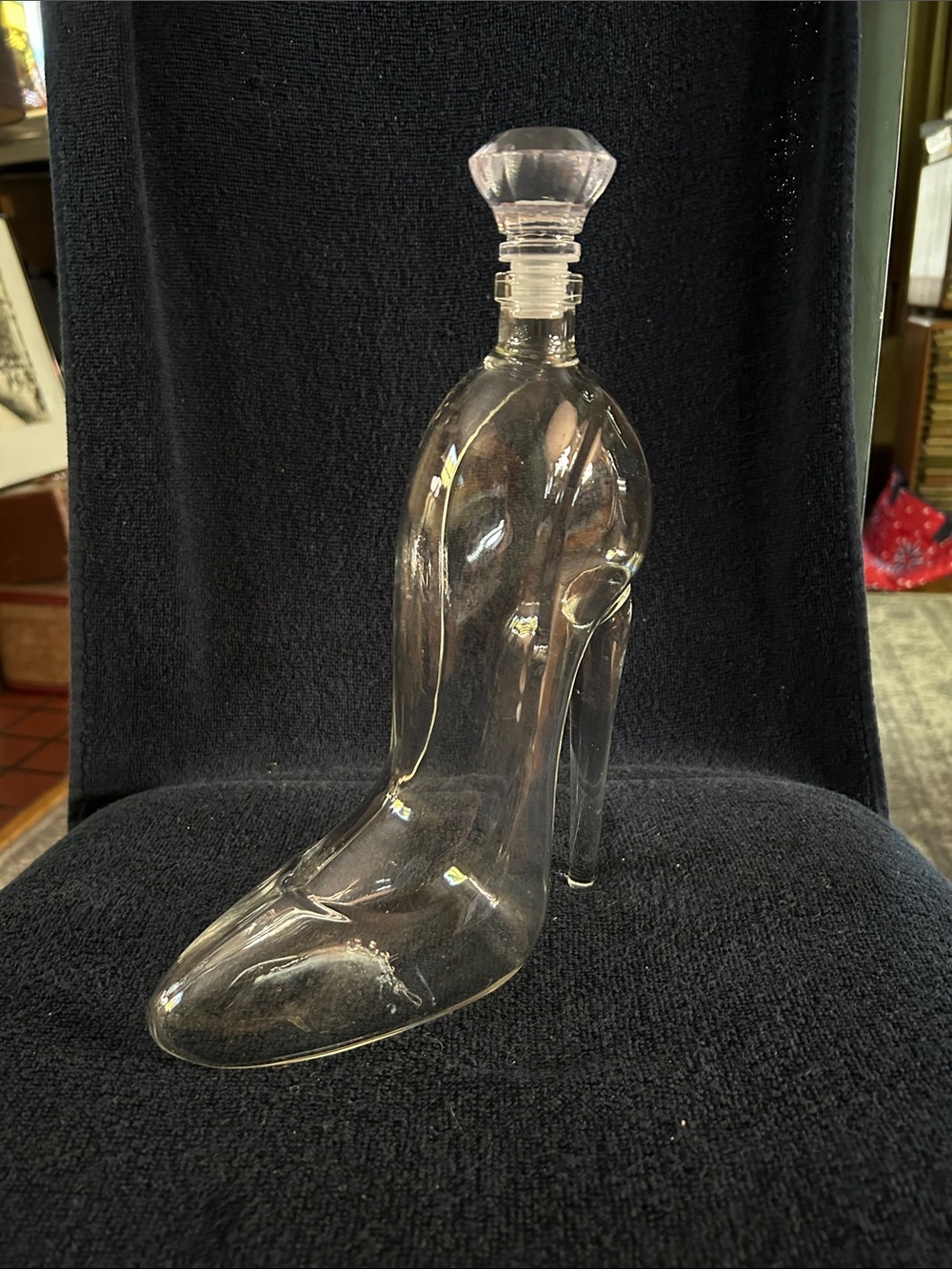 Clear Glass High Heel Stilleto Decanter with Glass Stopper